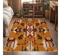 Washable Native American Door Mats Indoor 60x90 cm, Southwest Aztec Rugs Bedroom & Kitchen & Entryway, Non Slip Low Pile Small Rugs, Home Decor Patterned Entrance Mat P-&110
