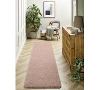 Washable Non-Slip Rug Shaggy Hall Runner Rug for Hallways Kitchen Bathroom Entrance Door Mat Living Room Bedside Bedroom Nursery Soft Plain Durable Runner Rug Nude Pink 67x300 cm (2'3"x 10')