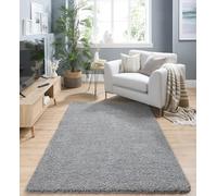 Washable Non-Slip Rug Shaggy Rug Floor Mat for Hallways Kitchen Bathroom Living Room Bedside Bedroom Nursery Kids Playroom Soft Plain Carpet Rectangle Rug Ghost Grey Small 80x120 cm (2'8"x4')