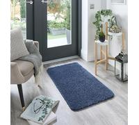 Washable Non-Slip Rug Shaggy Rug Floor Mat for Hallways Kitchen Bathroom Living Room Bedside Bedroom Nursery Kids Playroom Soft Plain Carpet Rectangle Rug Midnight Blue X-Small 60x100 cm (2'x3'4")