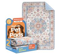 Washable Pee Pads for Dogs 2 Pack Reusable Puppy Training Pads 36"x36" Super Absorbent Waterproof Dog Training Pads, Non-Slip Potty Pads Whelping Pads Litter Mat Pet Supplies - Orange/Mix