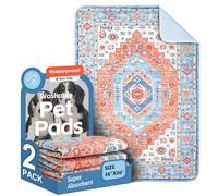 Washable Pee Pads for Dogs 2 Pack Reusable Puppy Training Pads 36"x36" Super Absorbent Waterproof Dog Training Pads, Non-Slip Potty Pads Whelping Pads Litter Mat Pet Supplies - Orange/Mix