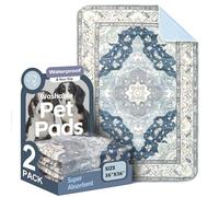 Washable Pee Pads for Dogs 2 Pack Reusable Puppy Training Pads 36"x36" Super Absorbent Waterproof Dog Training Pads, Non-Slip Potty Pads Whelping Pads Litter Mat Pet Supplies - Navy/Mix