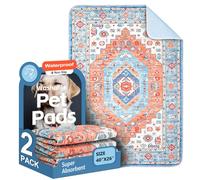 Washable Pee Pads for Dogs 2 Pack Reusable Puppy Training Pads 40"x26" Super Absorbent Waterproof Dog Training Pads, Non-Slip Potty Pads Whelping Pads Litter Mat Pet Supplies - Orange/Mix