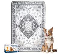 Washable Pee Pads for Dogs 2 Pack Reusable Puppy Training Pads 48"x32" Super Absorbent Waterproof Dog Training Pads, Non-Slip Potty Pads Whelping Pads Litter Mat Pet Supplies - Grey Medallion