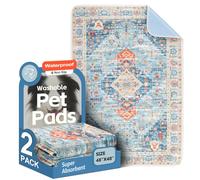 Washable Pee Pads for Dogs 2 Pack Reusable Puppy Training Pads 48"x48" Super Absorbent Waterproof Dog Training Pads, Non-Slip Potty Pads Whelping Pads Litter Mat Pet Supplies - Blue/Mix