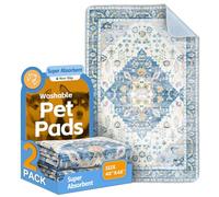Washable Pee Pads for Dogs 2 Pack Reusable Puppy Training Pads 48"x48" Super Absorbent Waterproof Dog Training Pads, Non-Slip Potty Pads Whelping Pads Litter Mat Pet Supplies - Orange/Mix