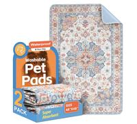 Washable Pee Pads for Dogs 2 Pack Reusable Puppy Training Pads 48"x48" Super Absorbent Waterproof Dog Training Pads, Non-Slip Potty Pads Whelping Pads Litter Mat Pet Supplies - Orange/Mix