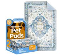 Washable Pee Pads for Dogs 2 Pack Reusable Puppy Training Pads 72"x72" Super Absorbent Waterproof Dog Training Pads, Non-Slip Potty Pads Whelping Pads Litter Mat Pet Supplies - Orange/Mix