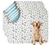 Washable Pee Pads for Dogs, 6 Pack Reusable Puppy Pads, Absorbent Whelping Pads with Bone Print, Non-Slip Waterproof Pet Training Pads for Couch, Crate, Potty Training - 45x60cm