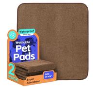 Washable Pee Pads for Dogs, Extra Large Reusable Dog Pee Pad, Waterproof Pet Mat, Dog Playpen Mats for Puppy Training Whelping Playpen Pads, Brown, 36x36 inch