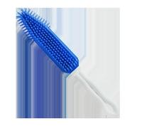 Washable Pet Brush: Soft Bristles, Easy Cleaning, Ergonomic Handle - Ideal for Removing Hair and Shine Coat.