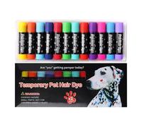 Washable Pet Hair Dye, 12x Puppy Dog Grooming Fleece Dye Pens, Holiday And Stage Animal Mane Color Chalk, Versatile And Vibrant Colors For Horses, Cats, Cows