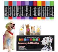 Washable Pet Hair Dye Markers Set Temporary Dog Chalk for Easy Coloring - Safe & Fun for Dogs, Cats, Birds, and Horses(6PCS)