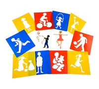Washable Plastic Giant Stencils | Activity Pack of 12 Stencils