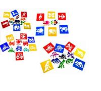 Washable Plastic Stencils | Assorted Pack | 24 Stencils Included! | 15cm x 14.5cm