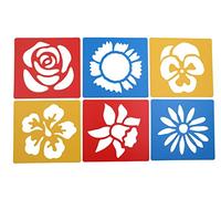 Washable Plastic Stencils | Flowers Themed | Pack of 6 Flowers