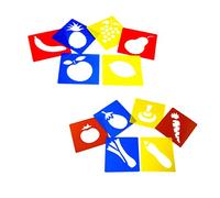 Washable Plastic Stencils | Fruit & Vegetable | Pack of 12 Stencils