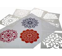 Washable Plastic Stencils Mandala Pack - 6 Stencils Included in Varied Patterns - 15cm x 15cm
