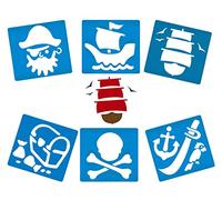 Washable Plastic Stencils | Pirates Themed | Pack of 6