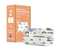 Washable Potty Training Bed Pads - Non-Slip Bed Wetting Sheets for Single & Toddler Beds, Easy to Change at Night, Includes Fits Single, Toddler & Cot Beds - Rainbow Design