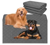 Washable Puppy Pads - 2 Pack Reusable Dog Training Pads, 100x70cm Large Non-Slip Whelping Pads for Dogs, Super Absorbent Waterproof Pet Pee Mat for Crate Kennel Floor Sofa Furniture Protection, Grey