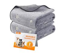 Washable Puppy Pads, 2 Packs Fast Absorption Reusable Puppy Pads, Dog Pee Pad, Waterproof Whelping Pads, Non-Slip Training Pads Pet Playpen Puppy Mat for Floor, Dog Crate -70x100cm