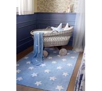 Washable Rectangular Cotton Rug with Stars by LORENA CANALS blue