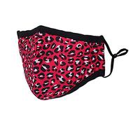 Washable Reusable 3 Layer Cotton Face mask Face Covering Bandana Face Mask Breathable Fashion Face Mask for Protection Against Pollution, Hot Pink, 5pcs