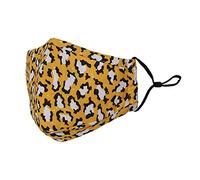Washable Reusable 3 Layer Cotton Face mask Face Covering Bandana Face Mask Breathable Fashion Face Mask for Protection Against Pollution, Yellow, 3pcs
