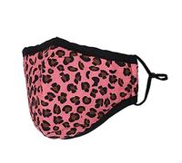 Washable Reusable 3 Layer Cotton Face mask Face Covering Bandana Face Mask Breathable Fashion Face Mask for Protection Against Pollution, Pink, 5pcs