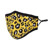 Washable Reusable 3 Layer Cotton Face mask Face Covering Bandana Face Mask Breathable Fashion Face Mask for Protection Against Pollution, Light Yellow, 1pc