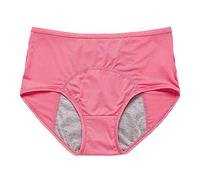 Washable & Reusable Leakproof Panties for Women Over 60 70's, Leakproof Ladies Underwear Plus Size Stretch Absorbent Soft Smooth Lightweight Daily Leak Proof Panties, Watermelon Red, 6XL