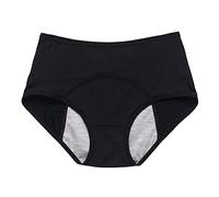 Washable & Reusable Leakproof Panties for Women Over 60 70's, Leakproof Ladies Underwear Plus Size Stretch Absorbent Soft Smooth Lightweight Daily Leak Proof Panties, Black, 7XL
