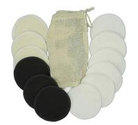 Washable reusable make-up remover pads made from 100% natural bamboo and hemp - environmentally friendly pads for face eyes, with robust laundry bag made of bamboo fibre.