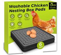 Washable & Reusable Nesting Pads for Chicken Coop - 6Pcs Chicken Nest Mats - Durable 12"x 12" Plastic Nest Box Pads for Egg Laying Hens (Soft, Easy Clean, Premium)