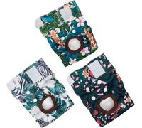 Washable Reusable Pet Diapers 3 Pack - Adjustable Leak-Proof Training Pants & Belly Wraps, Soft Absorbent Period Underwear for Small Pets, Heat & Incontinence Protection(Flower)(Jungle)