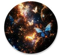 Washable Round Mouse Pad Cloth,A Comfortable Gaming Mouse Pad&Laptop Computer Mouse Pad,Unique Butterfly Design (Butterfly at Dawn)