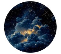Washable Round Mouse Pad Cloth,A Comfortable Gaming Mouse Pad&Laptop Computer Mouse Pad,Unique Starry Sky Design (Dawn Cloud Moon)