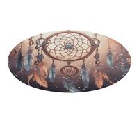 Washable Round Rug Small Circle Rug 3'and 2'Diameter, Native American Dream Catcher Printed Coral Velvet Non-Slip Floor Mat for Door Mat Entryway Bedrooms Laundry Room Decor