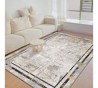 Washable Rug 120cm x 180cm Shaggy Soft And Elegant Carpets For The Bedrooms And Kitchen, Easy To Clean, Many Different Sizes Gray Black Brown Distressed Geometric