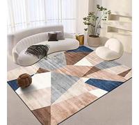 Washable Rug 160cm x 230cm Shaggy Soft And Elegant Carpets For The Bedrooms And Kitchen, Easy To Clean, Many Different Sizes Gray Blue Brown Geometric Stitching