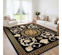 Washable Rug Rose Arabesque, 60x90 cm | Low Pile Non-Slip Area Rugs, Vintage Victorian Floral Carpet for Living Room Kids Room Bedroom Playroom