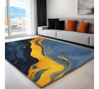 Washable Rugs 120 x 170 cm for Living Room, Marble Texture Non-Slip Rugs for Bedroom - Abstract Fluid Ink Washable Carpet Soft Short Pile Carpets for Office Bathroom Dinning Room Playroom