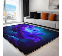 Washable Rugs 80 x 150 cm for Living Room, Purple Plants Flowers Leaves Non-Slip Rugs for Bedroom - Fantasy Art Washable Carpet Soft Short Pile Carpets for Office Bathroom Dinning Room Playroom