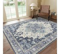 Washable Rugs for Bedroom,Vintage Traditional Cream Teal Grey,Blue,120 x 160 cm, Area Rug for Living Room Furniture Wooden Floor Home Décor Kitchen Hall,