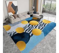 Washable Rugs Living Room 140 x 200cm, Short Pile Soft Area Rugs for Bedroom - Anti Slip Fluffy Shaggy Faux Wool Gold Foil Dots Zebra Print Bohemian Floor Carpet for Kids Nursery Room