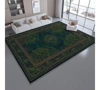 Washable Rugs Living Room 180 x 250 cm Non Slip Large Bedside Rug William Morris Flowers Complexity Bedroom Carpet Low Pile Thin Floor Mat Rug for Dining Room Kitchen Office Decor Green Beige