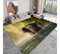 Washable Rugs Living Room 80 x 150cm, Short Pile Soft Area Rugs for Bedroom - Anti Slip Fluffy Shaggy Faux Wool Animal Elephant Floor Carpet for Kids Nursery Room