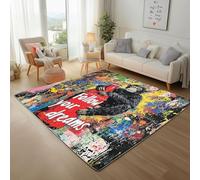 Washable Rugs Living Room Anti Slip Rug Animal Gorilla Beer Short Pile Soft Touch Shabby Chic Graffiti Colorful Rug for Bedroom Kitchen Office Home Decor (Carpet Mat 200x300cm)
